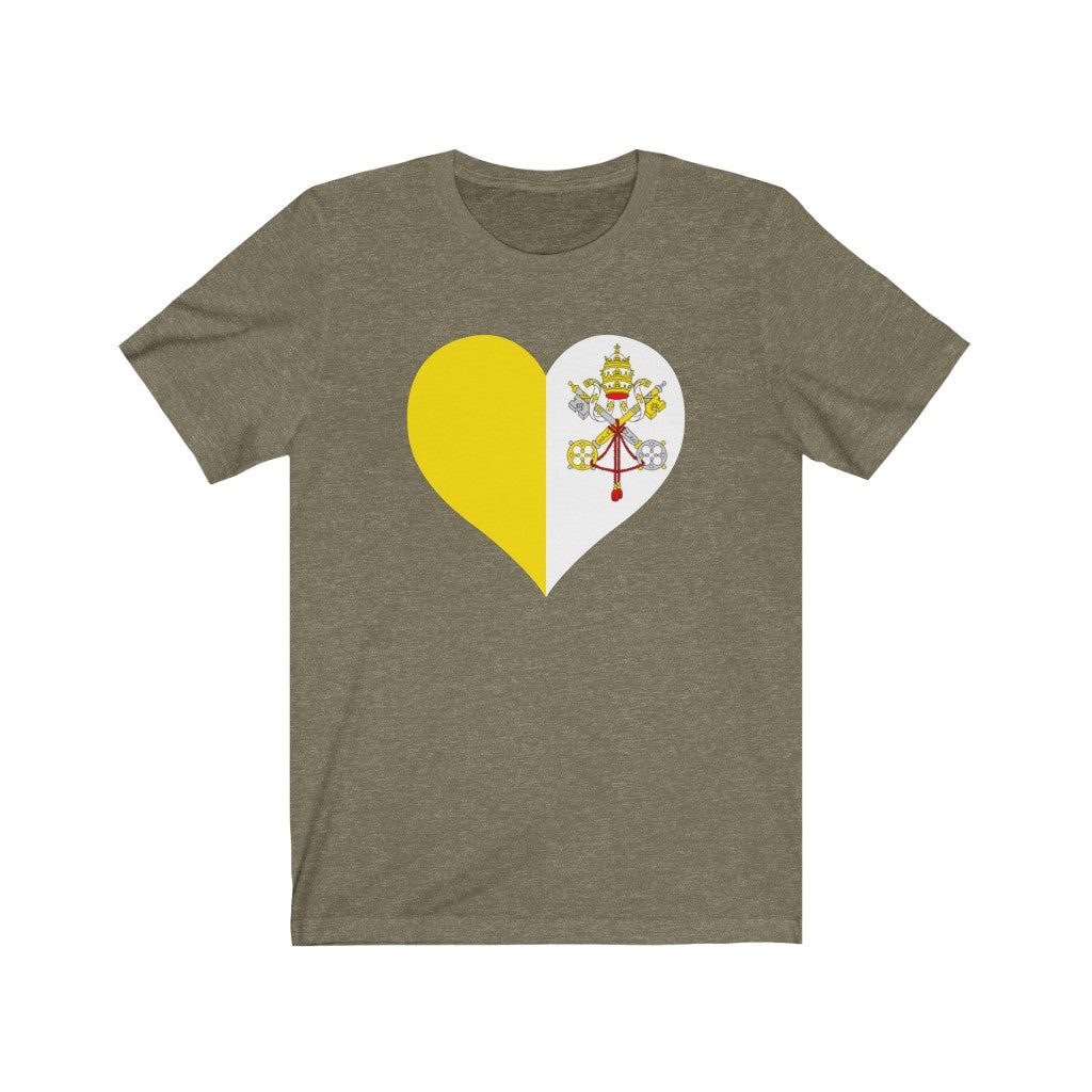 Holy See Heart Flag Premium Tee - Unisex