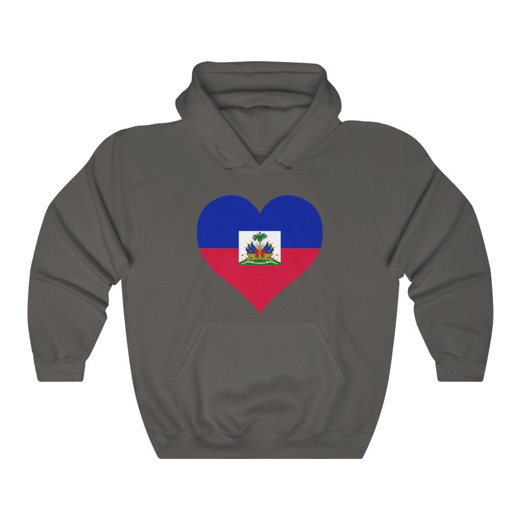 Haiti Heart Flag Hoodie Sweatshirt - Unisex
