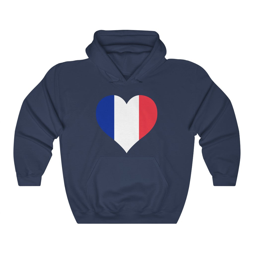 France Heart Flag Hoodie Sweatshirt - Unisex