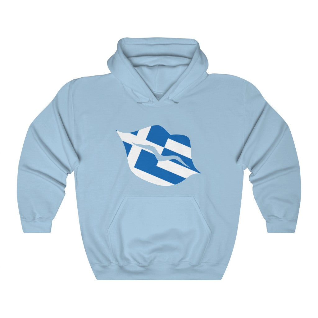 Greece Lips Flag Hoodie Sweatshirt - Unisex