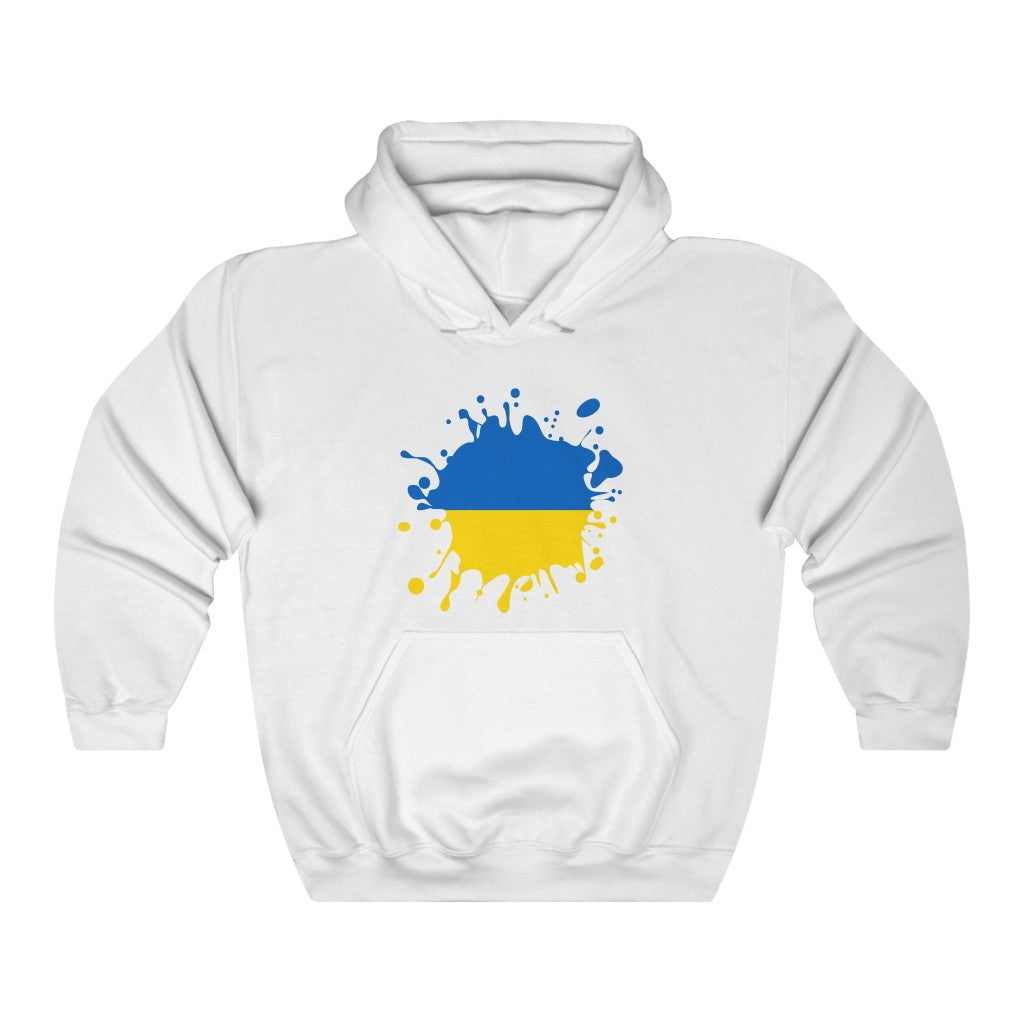 Ukraine Splat Flag Hoodie Sweatshirt - Unisex