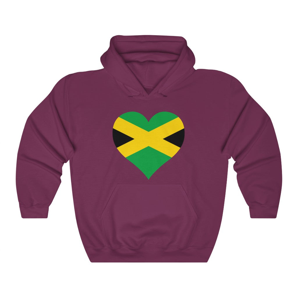Jamaica Heart Flag Hoodie Sweatshirt - Unisex