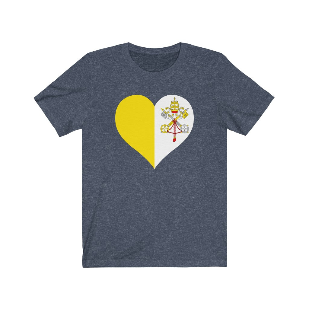 Holy See Heart Flag Premium Tee - Unisex