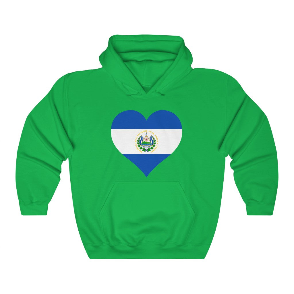 El Salvador Heart Flag Hoodie Sweatshirt - Unisex