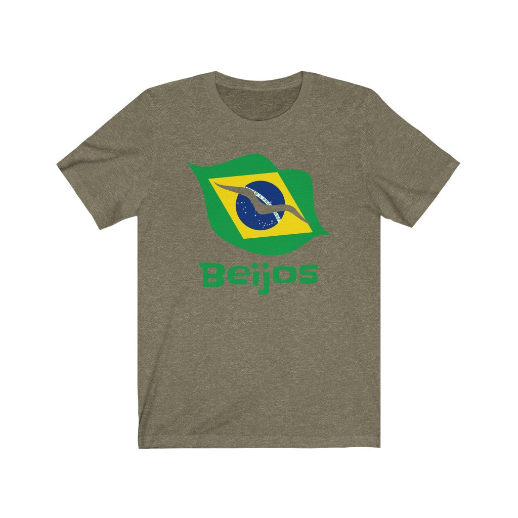 Brazil (Beijos) Lips Flag Premium Tee 1b - Unisex