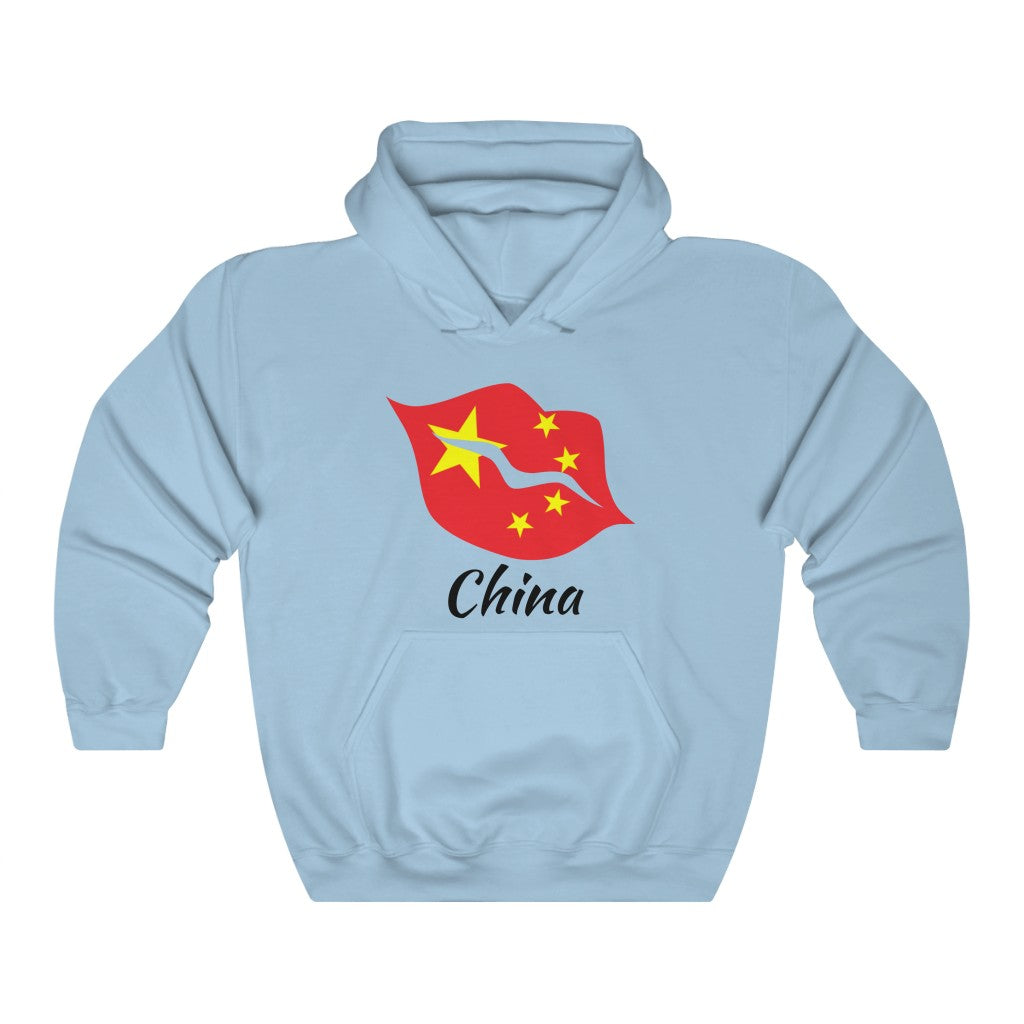 China Lips Flag Hoodie Sweatshirt 1 - Unisex
