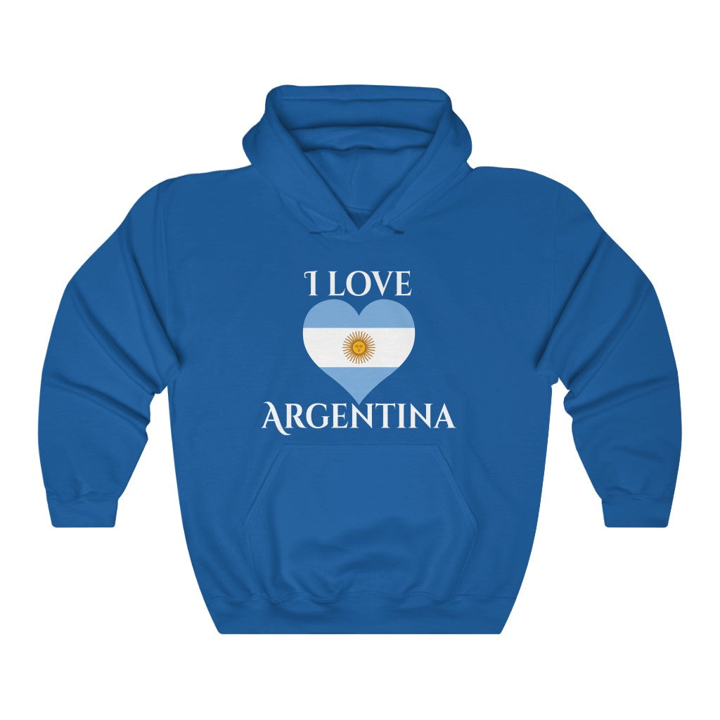 Argentina Heart Flag Hoodie Sweatshirt 2 - Unisex