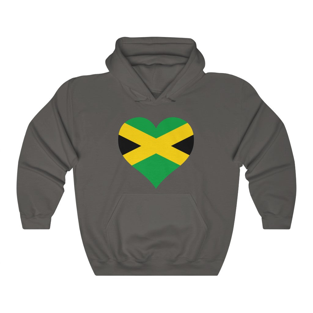 Jamaica Heart Flag Hoodie Sweatshirt - Unisex