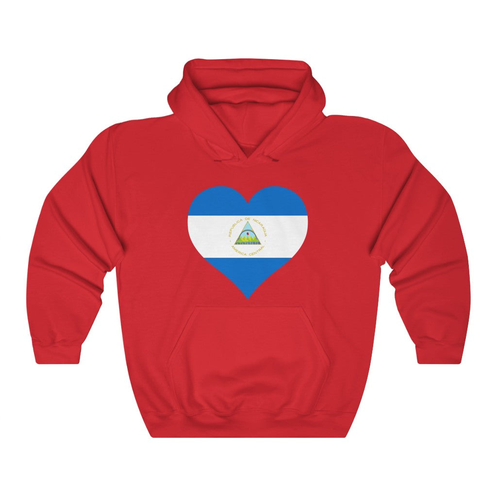 Nicaragua Heart Flag Hoodie Sweatshirt - Unisex