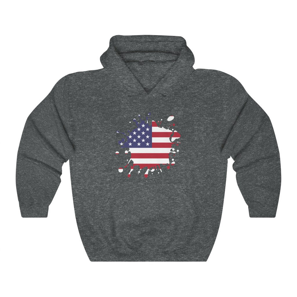 United States of America Splat Flag Hoodie Sweatshirt - Unisex