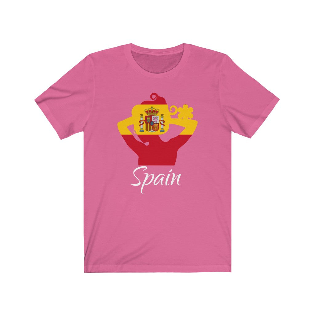 Spain Lady Flag Premium Tee 2 - Unisex