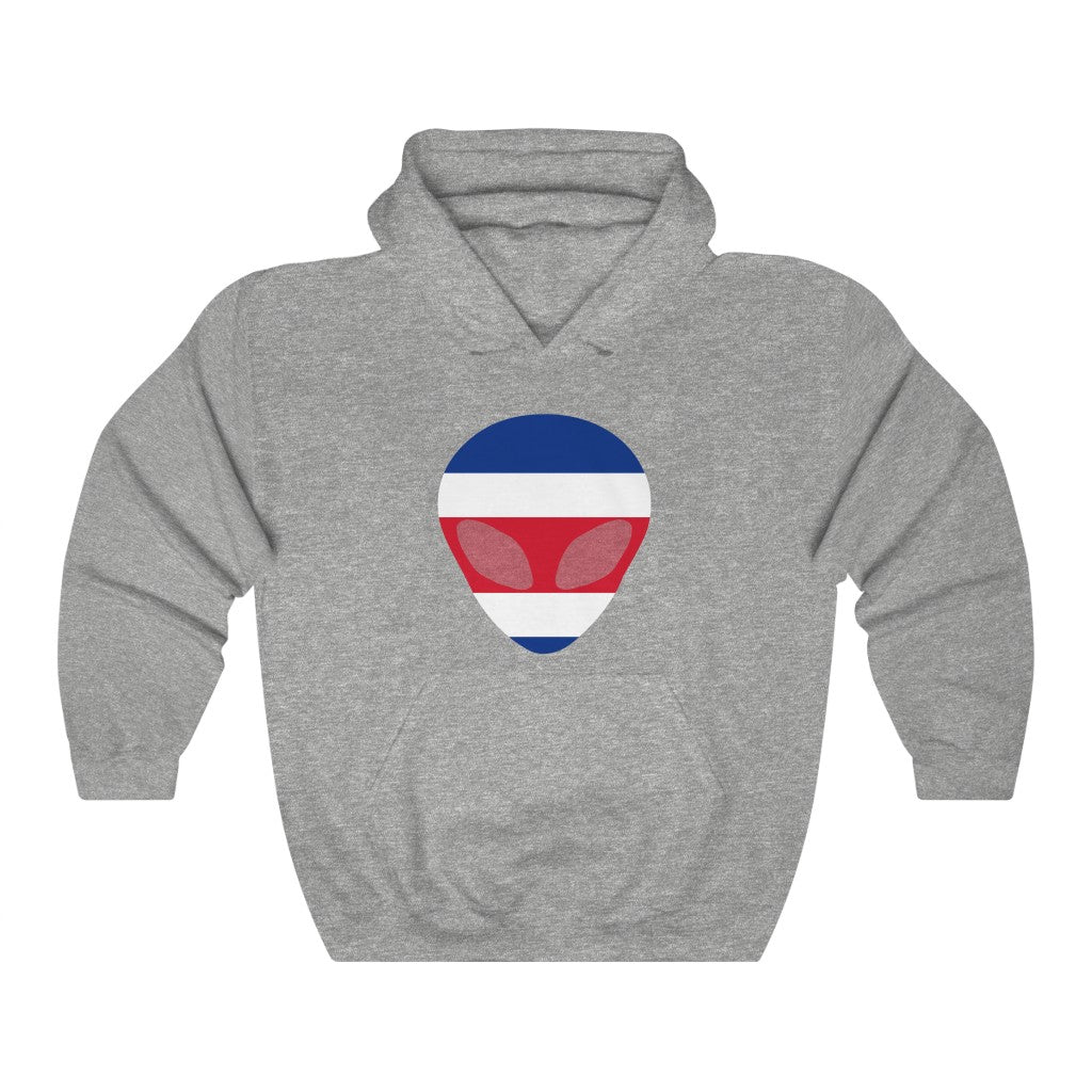 Costa Rica Alien Flag Hoodie Sweatshirt - Unisex