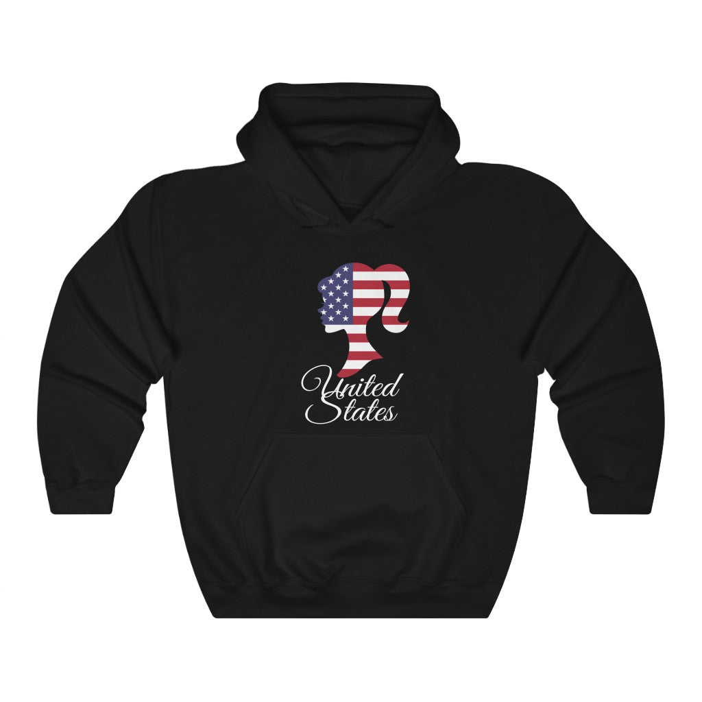 United States of America Girl Flag Hoodie Sweatshirt 2 - Unisex