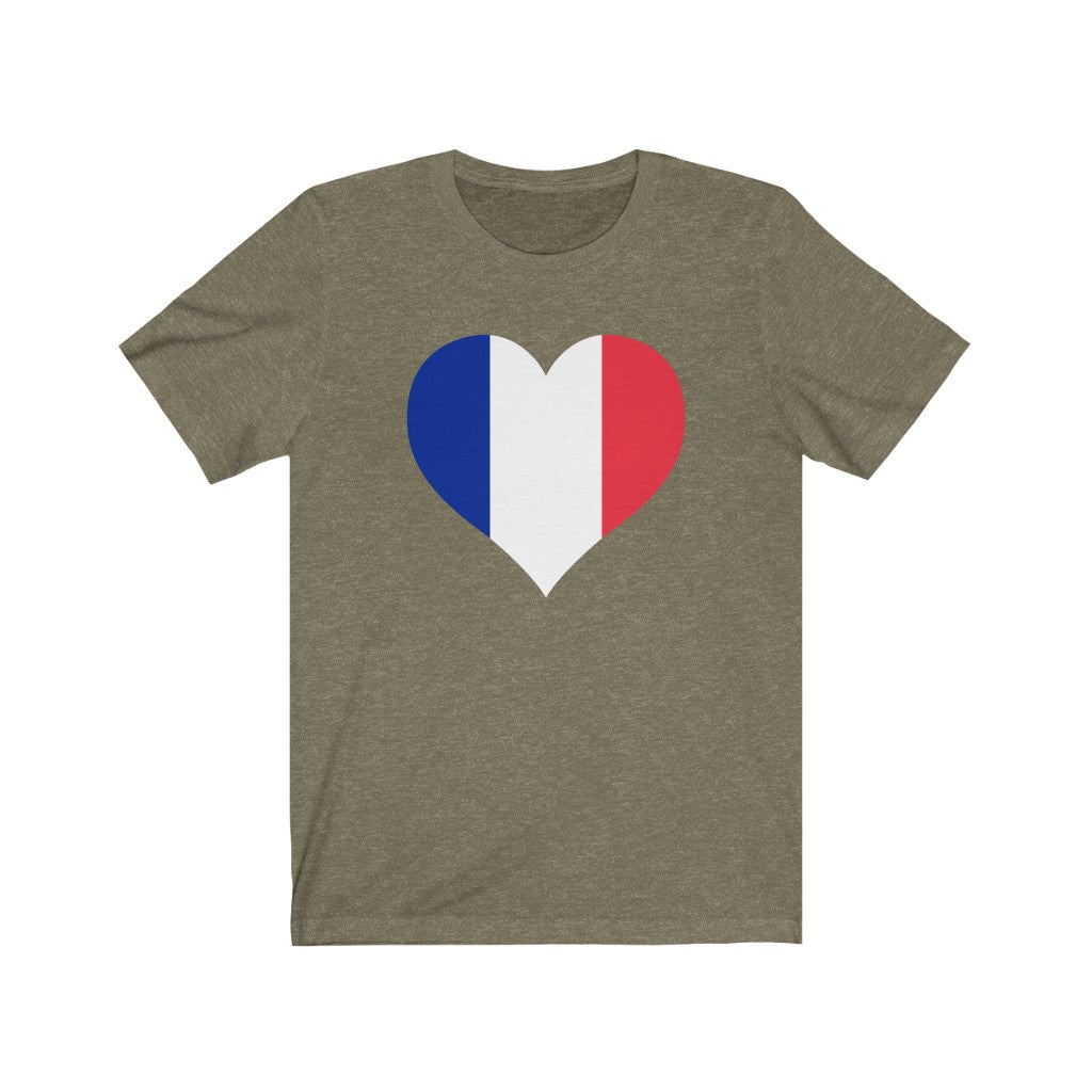 France Heart Flag Premium Tee - Unisex
