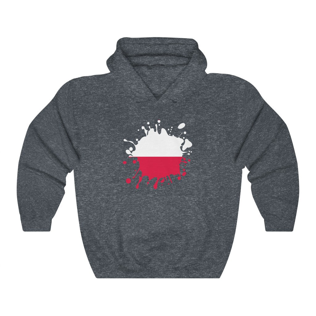 Poland Splat Flag Hoodie Sweatshirt - Unisex