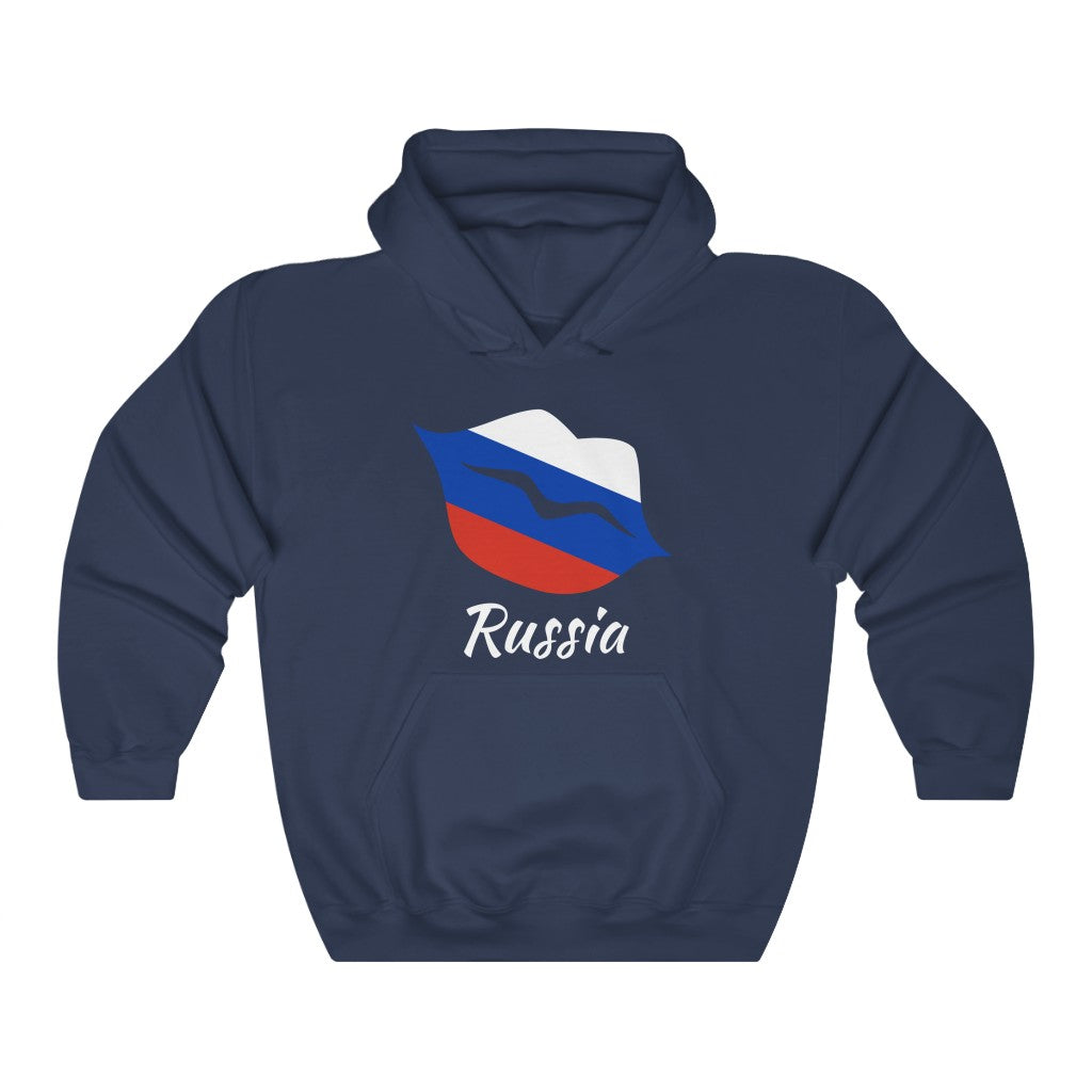 Russia Lips Flag Hoodie Sweatshirt 2 - Unisex