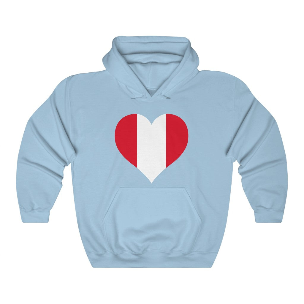 Peru Heart Flag Hoodie Sweatshirt - Unisex