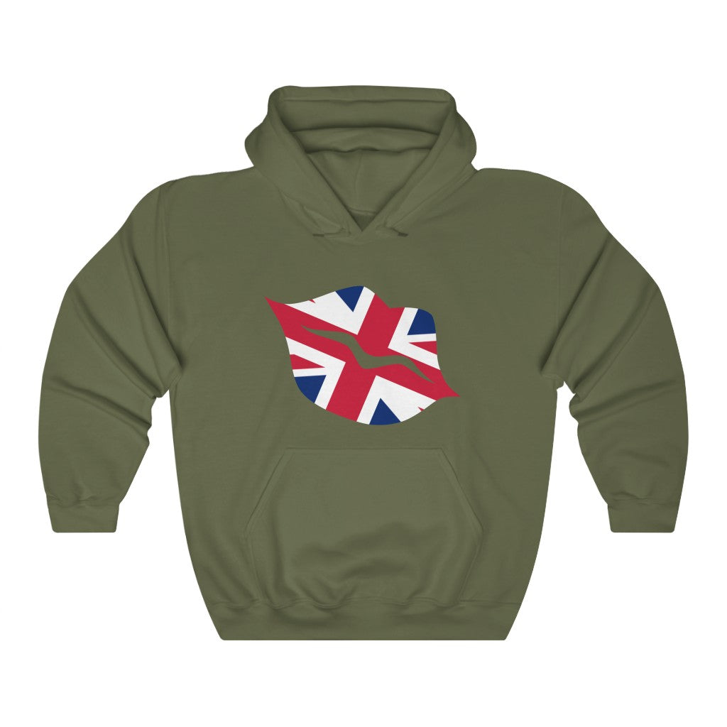 United Kingdom Lips Flag Hoodie Sweatshirt - Unisex