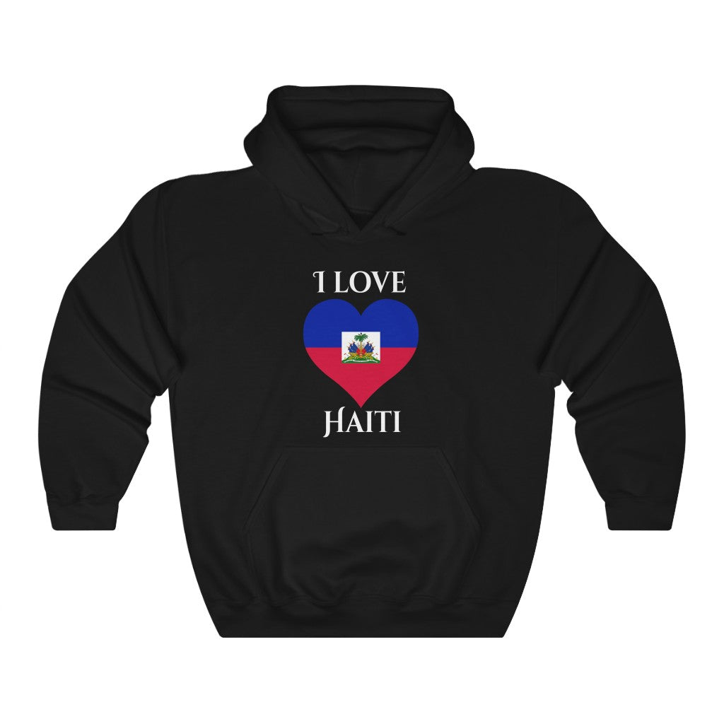Haiti Heart Flag Hoodie Sweatshirt 2 - Unisex