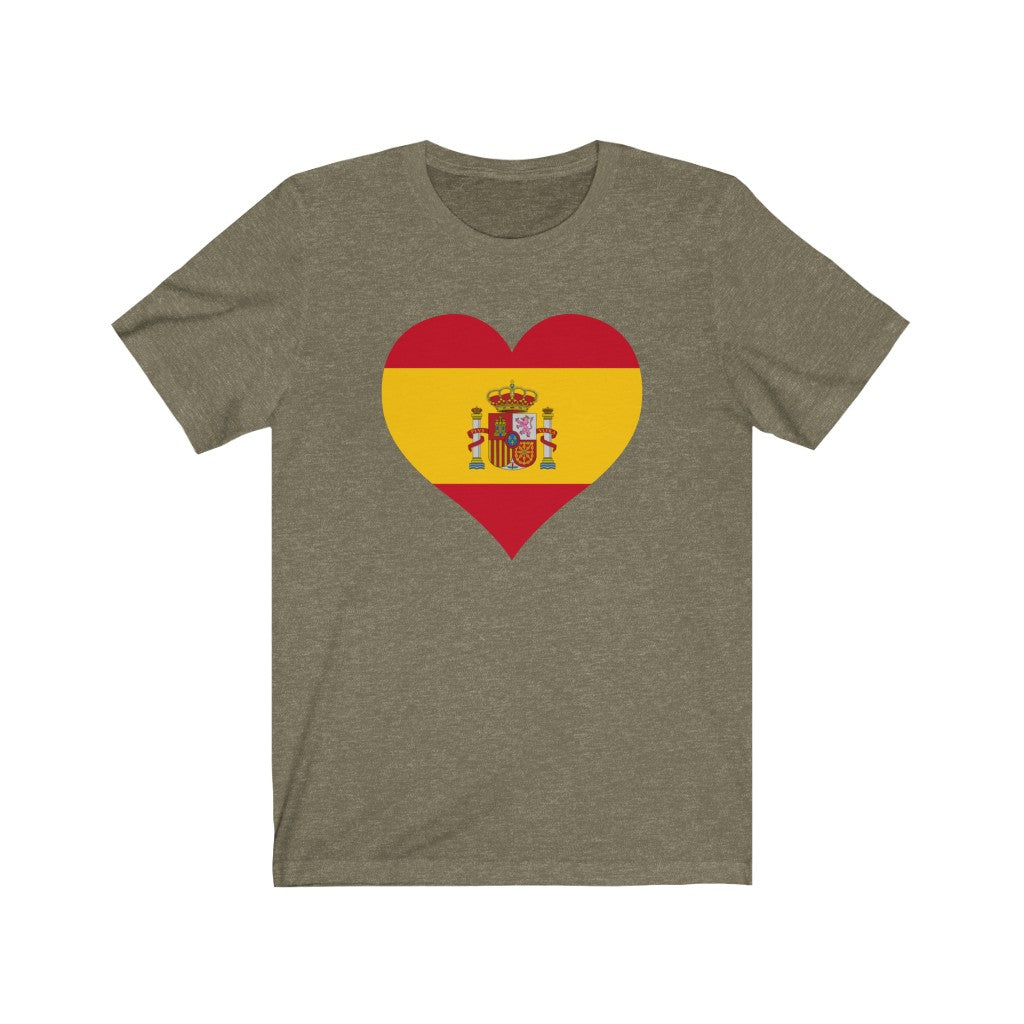Spain Heart Flag Premium Tee - Unisex