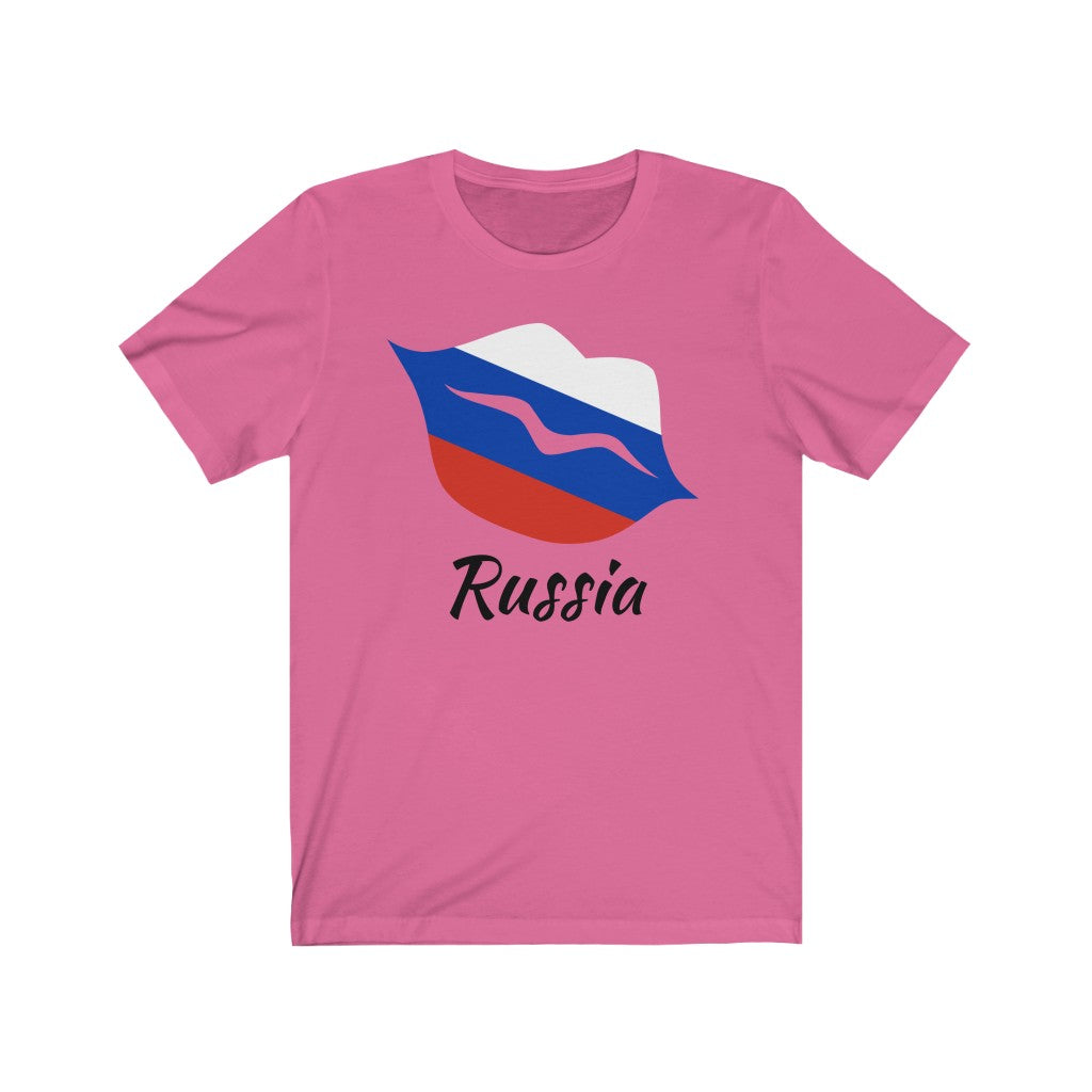 Russia Lips Flag Premium Tee 1 - Unisex