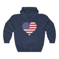 United States of America Heart Flag Hoodie Sweatshirt - Unisex