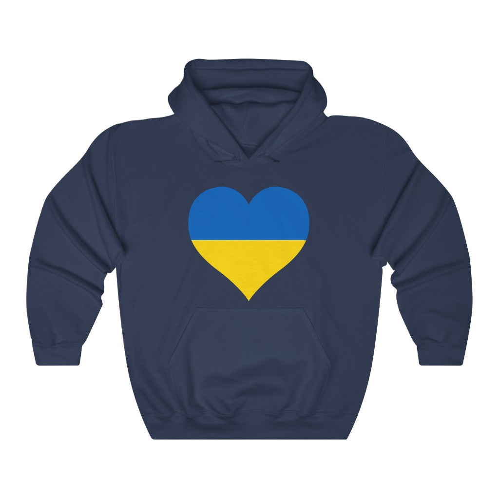 Ukraine Heart Flag Hoodie Sweatshirt - Unisex