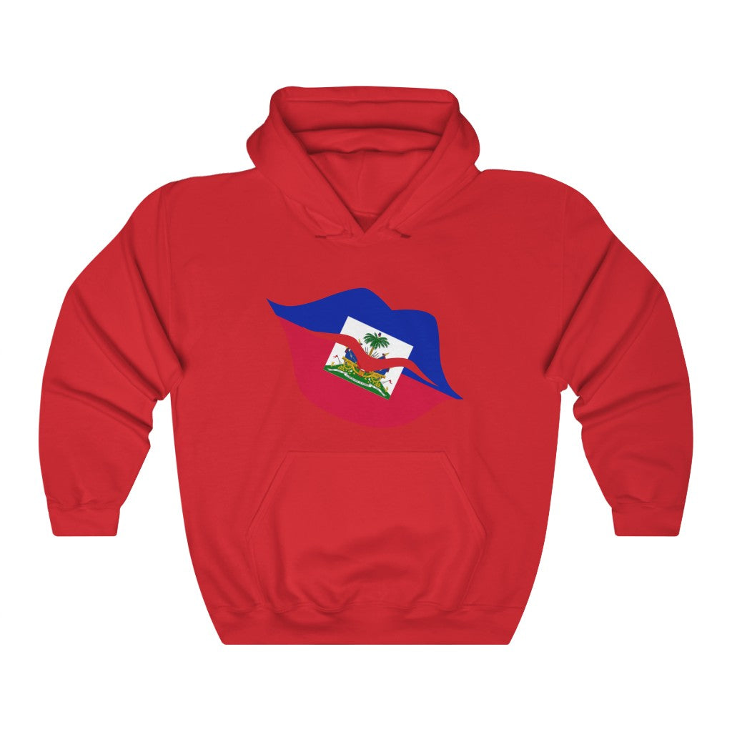 Haiti Lips Flag Hoodie Sweatshirt - Unisex
