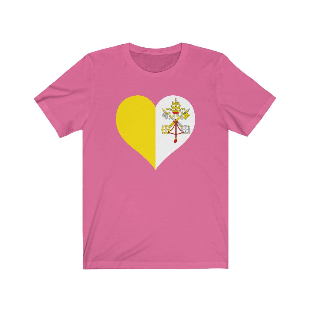 Holy See Heart Flag Premium Tee - Unisex