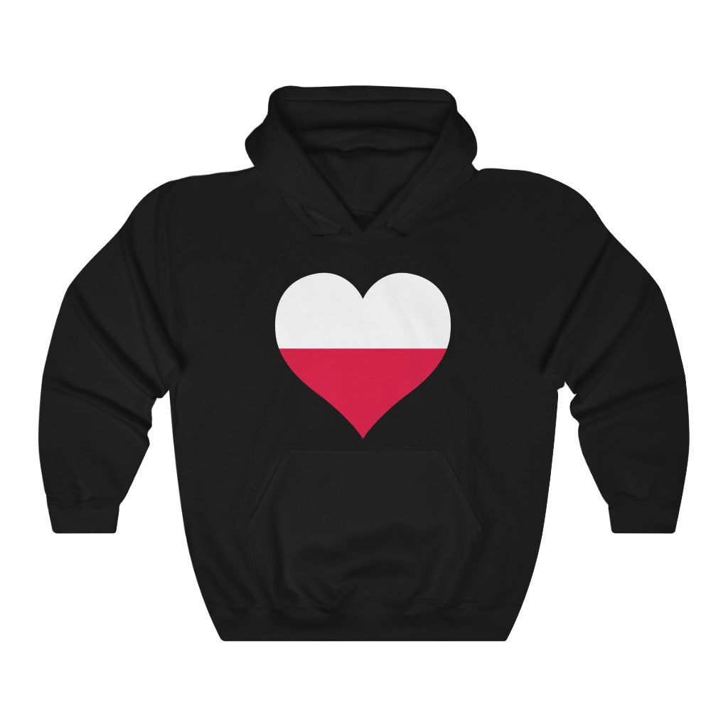 Poland Heart Flag Hoodie Sweatshirt - Unisex