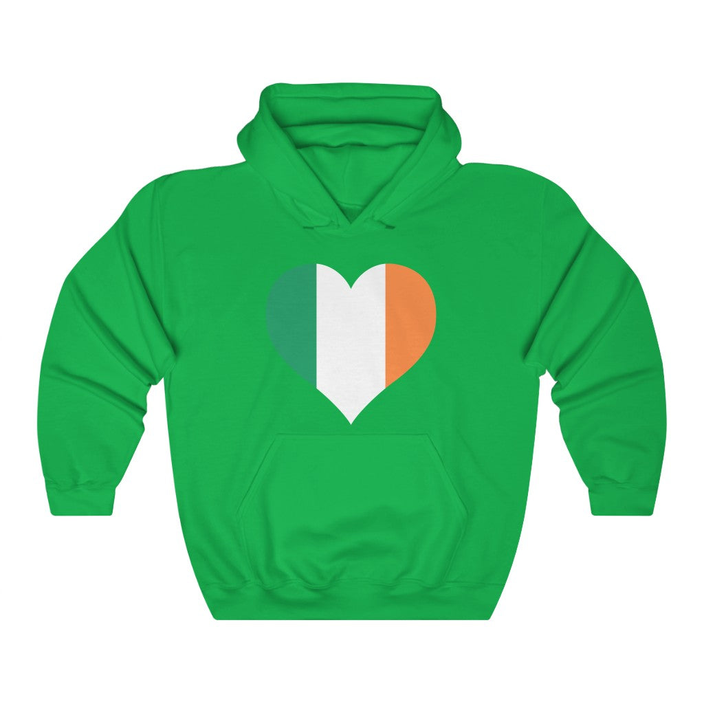 Ireland Heart Flag Hoodie Sweatshirt - Unisex