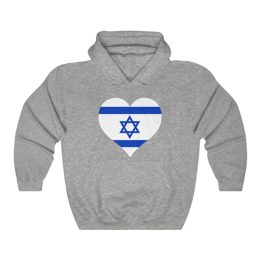 Israel Heart Flag Hoodie Sweatshirt - Unisex