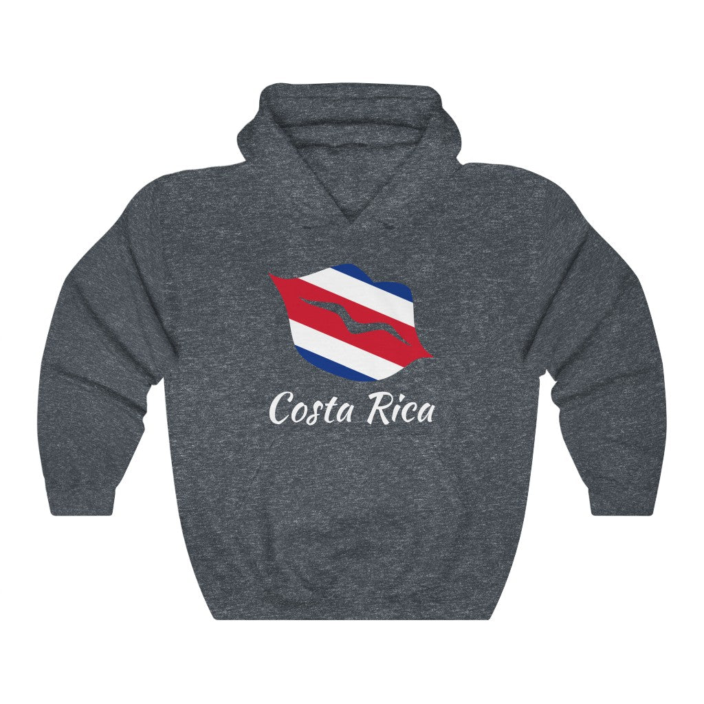 Costa Rica Lips Flag Hoodie Sweatshirt 2 - Unisex