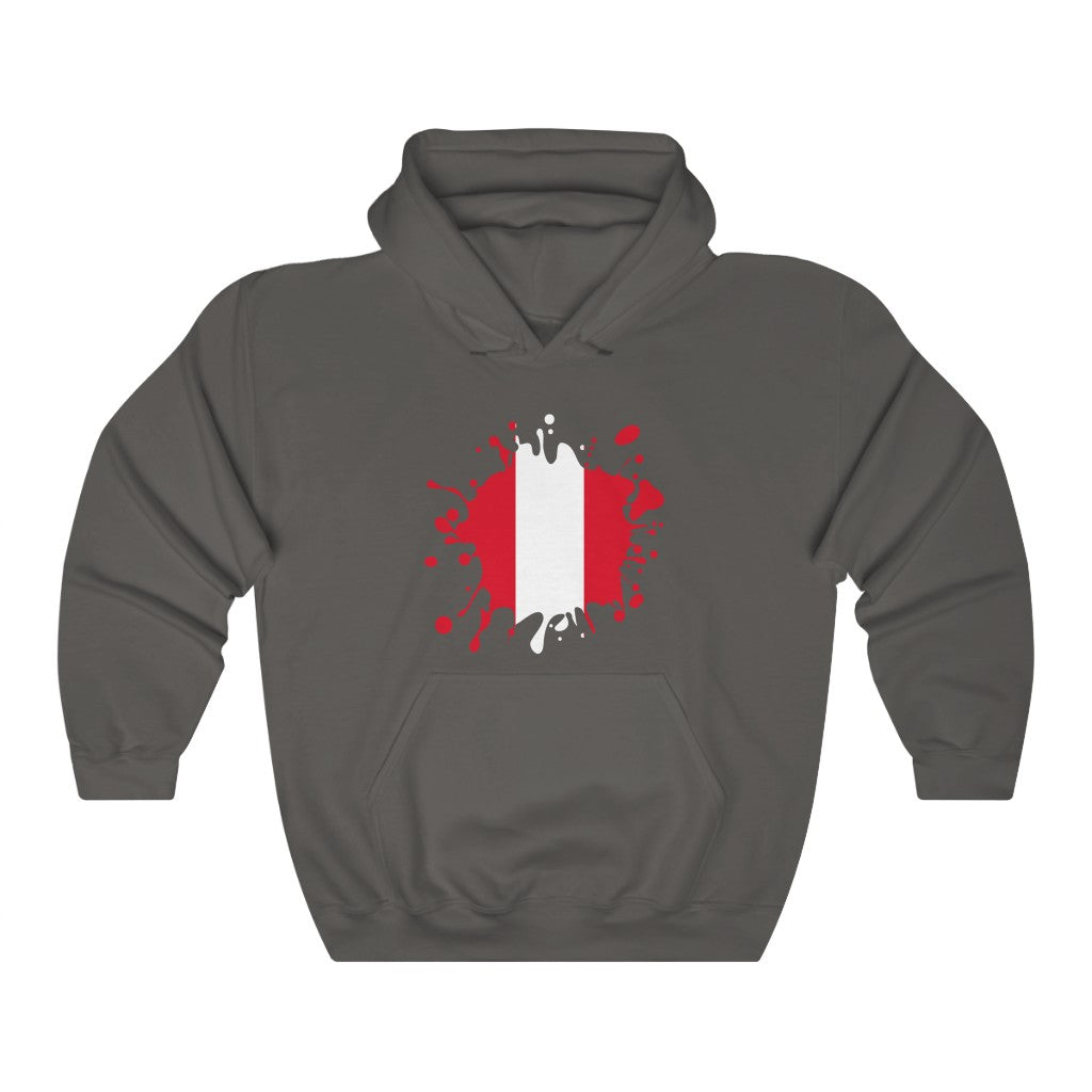 Peru Splat Flag Hoodie Sweatshirt - Unisex