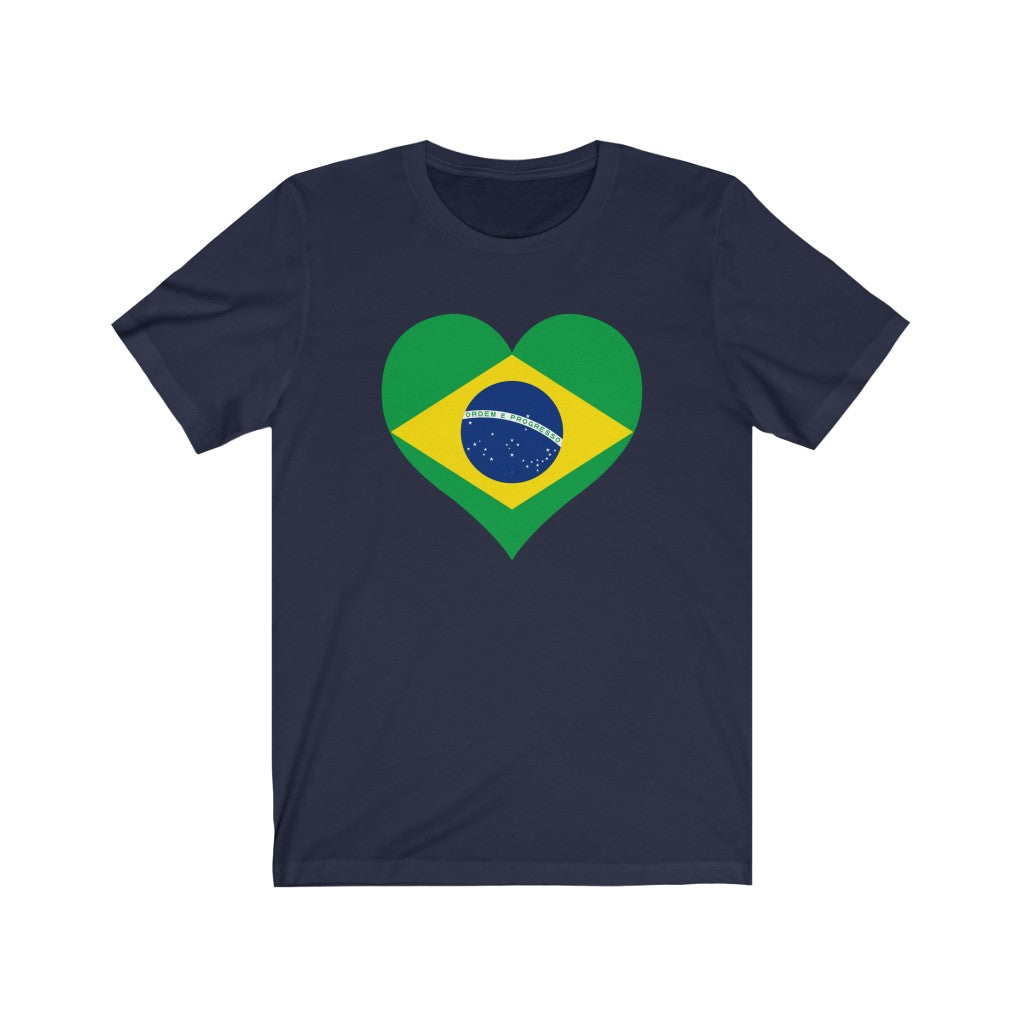 Brazil Heart Flag Premium Tee - Unisex
