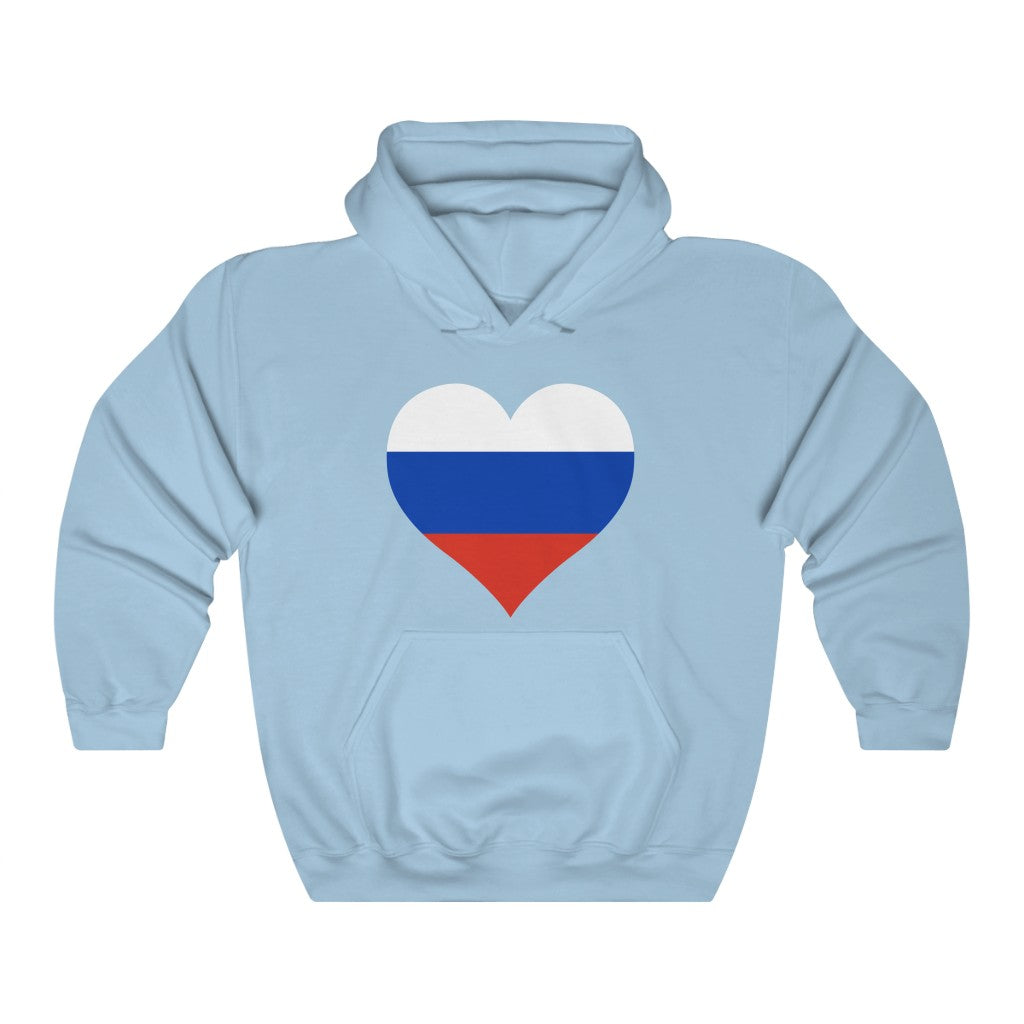 Russia Heart Flag Hoodie Sweatshirt - Unisex