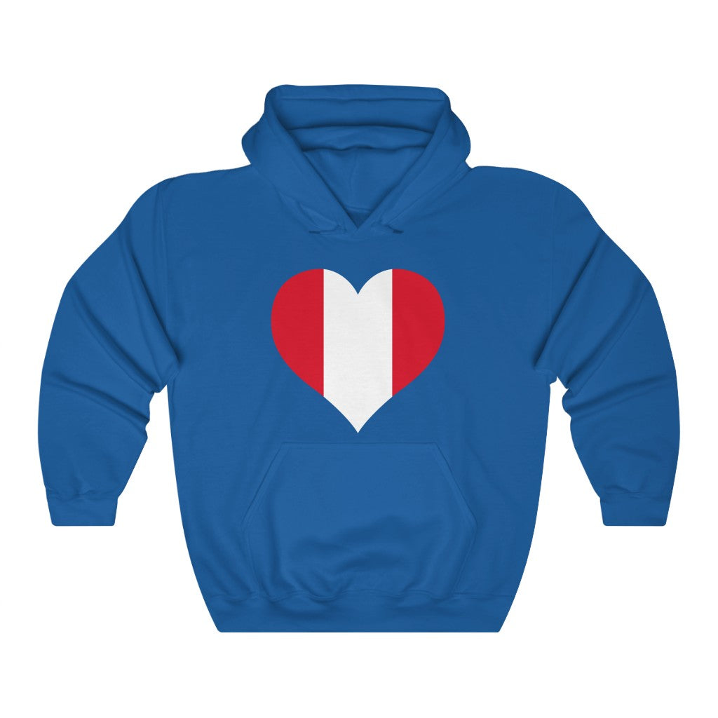 Peru Heart Flag Hoodie Sweatshirt - Unisex