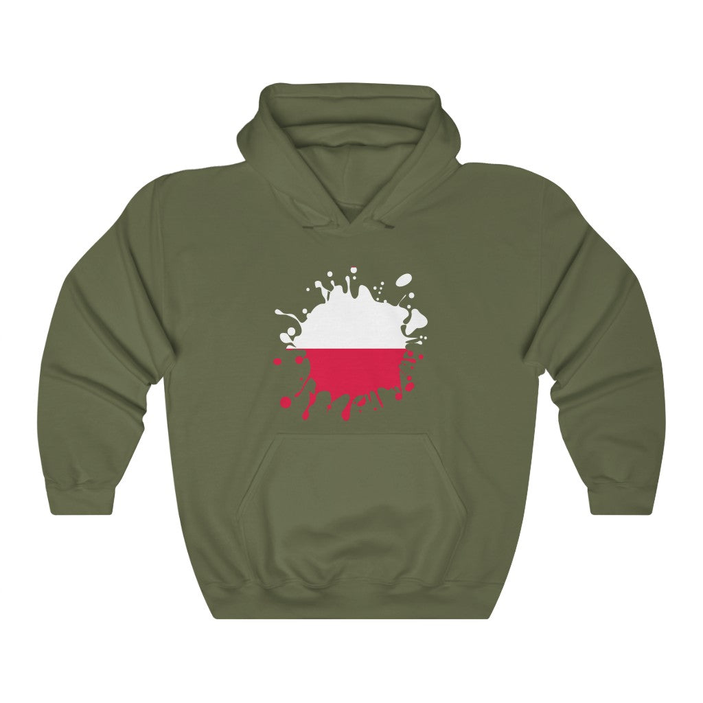 Poland Splat Flag Hoodie Sweatshirt - Unisex