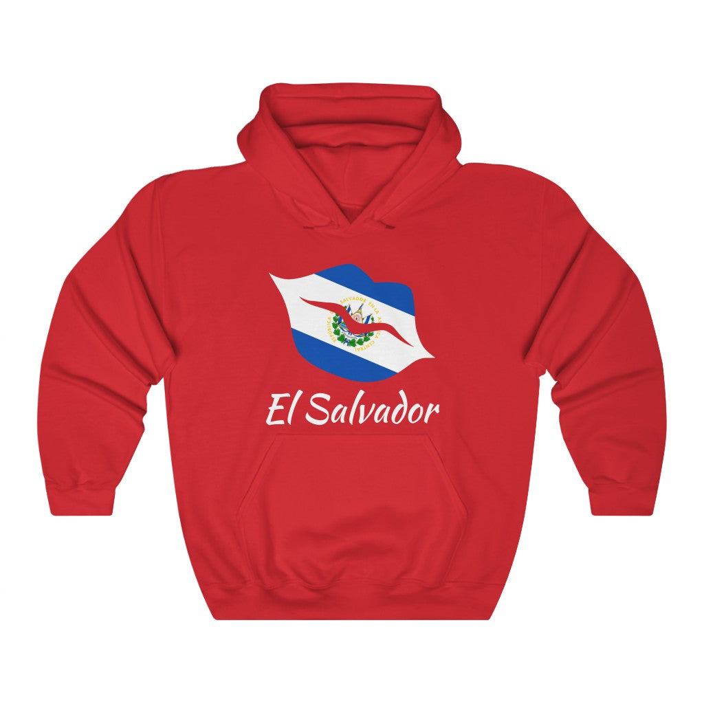 El Salvador Lips Flag Hoodie Sweatshirt 2 - Unisex