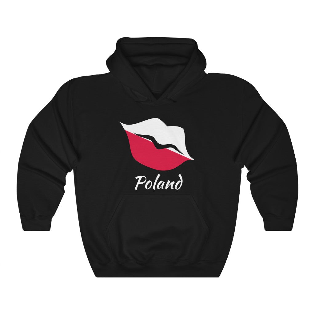 Poland Lips Flag Hoodie Sweatshirt 2 - Unisex