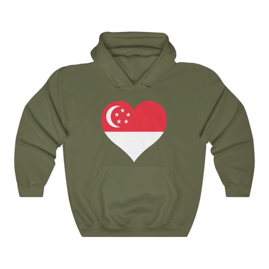 Singapore Heart Flag Hoodie Sweatshirt - Unisex
