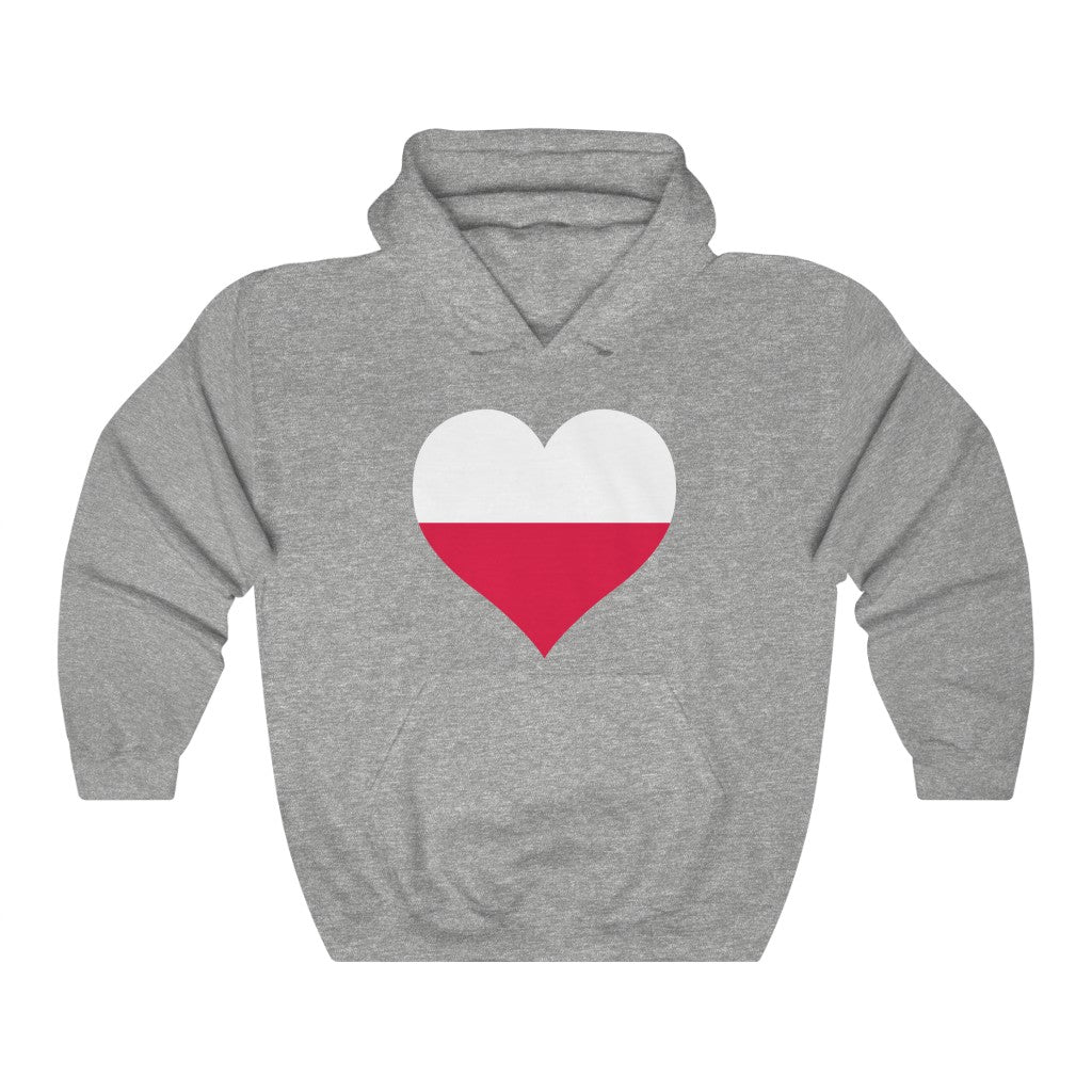 Poland Heart Flag Hoodie Sweatshirt - Unisex