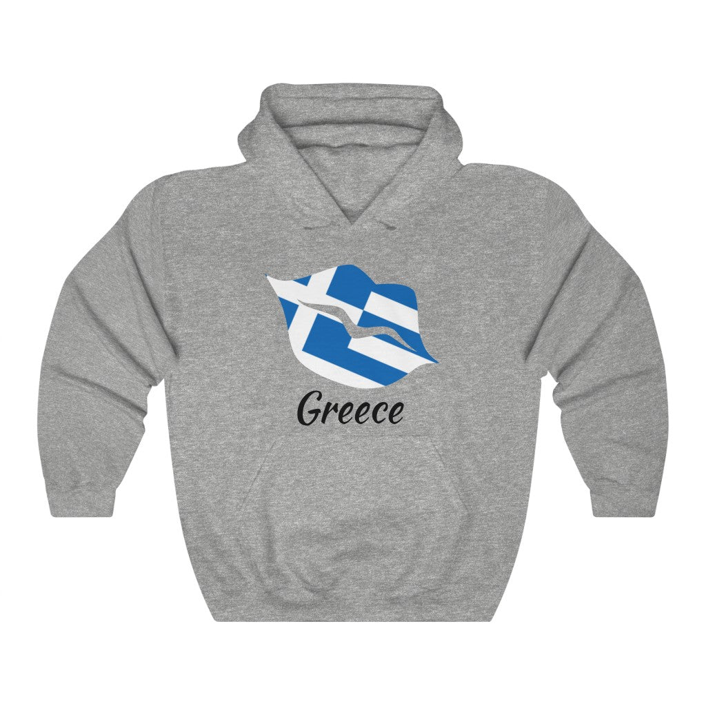 Greece Lips Flag Hoodie Sweatshirt 1 - Unisex
