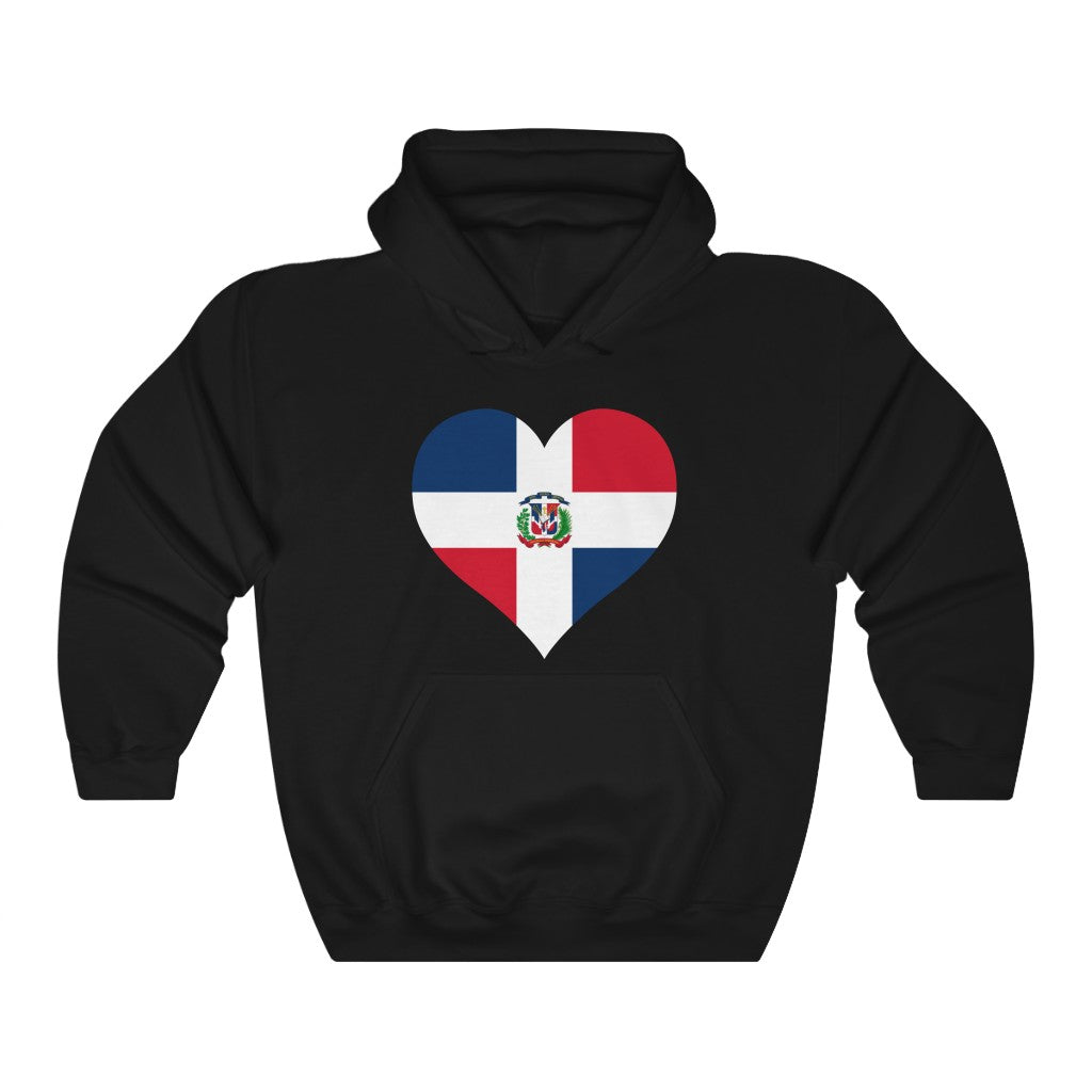 Dominican Republic Heart Flag Hoodie Sweatshirt - Unisex