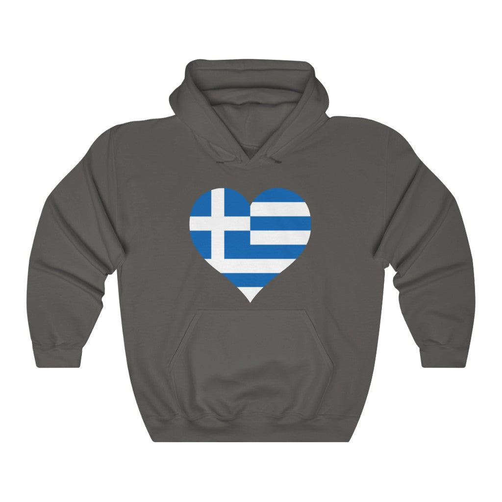Greece Heart Flag Hoodie Sweatshirt - Unisex