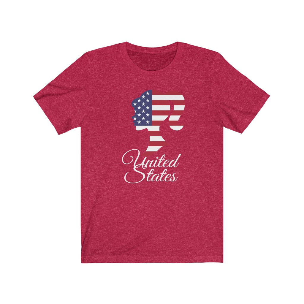 United States of America Girl Flag Premium Tee 2 - Unisex