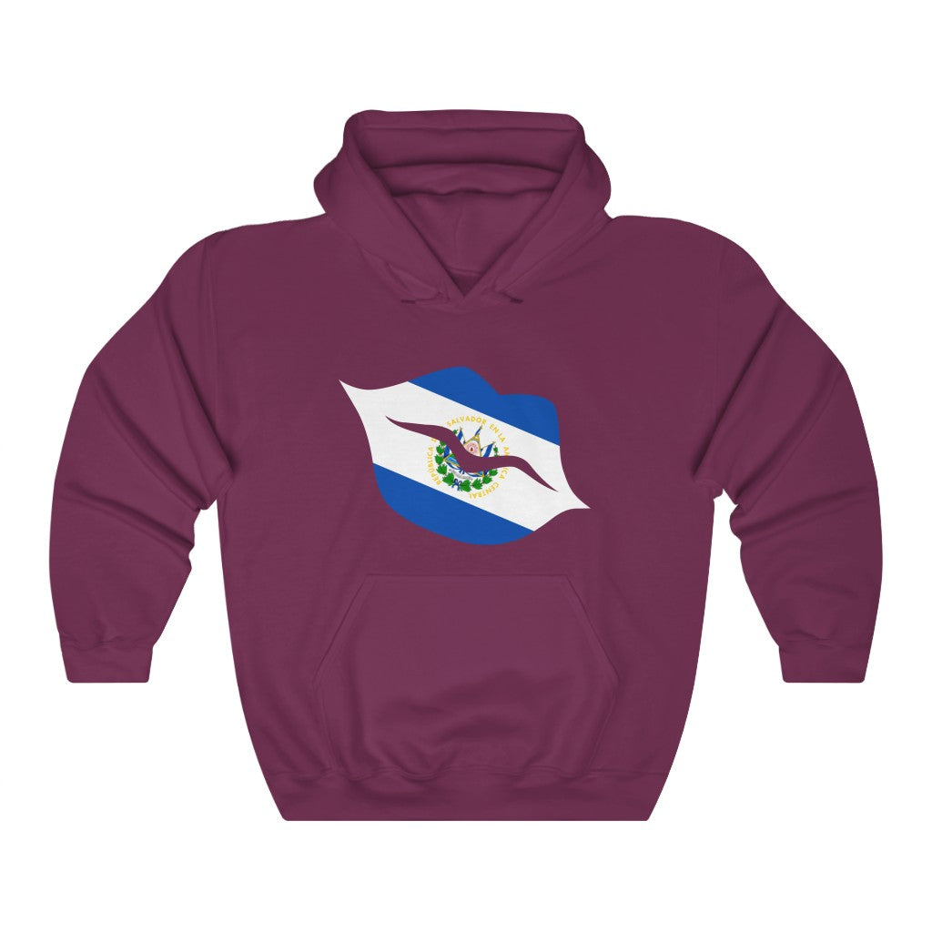 El Salvador Lips Flag Hoodie Sweatshirt - Unisex