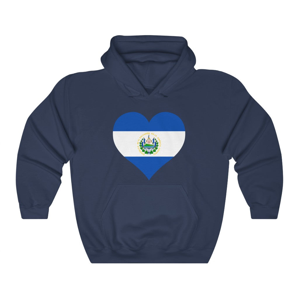 El Salvador Heart Flag Hoodie Sweatshirt - Unisex