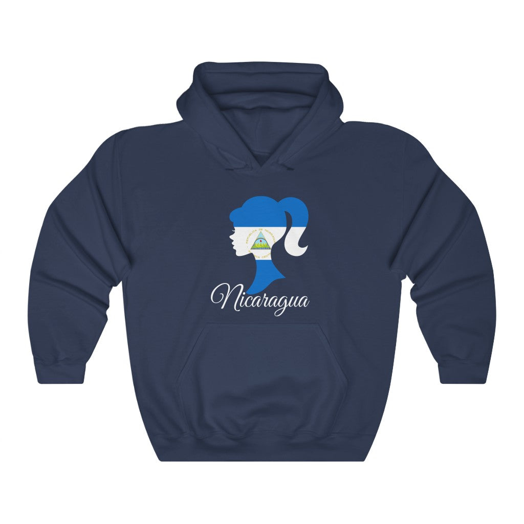 Nicaragua Girl Flag Hoodie Sweatshirt 2 - Unisex
