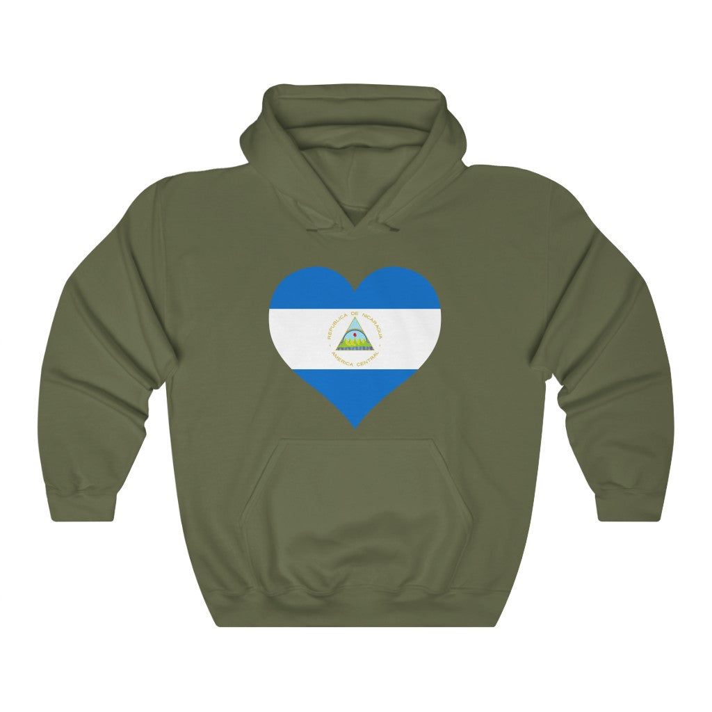Nicaragua Heart Flag Hoodie Sweatshirt - Unisex